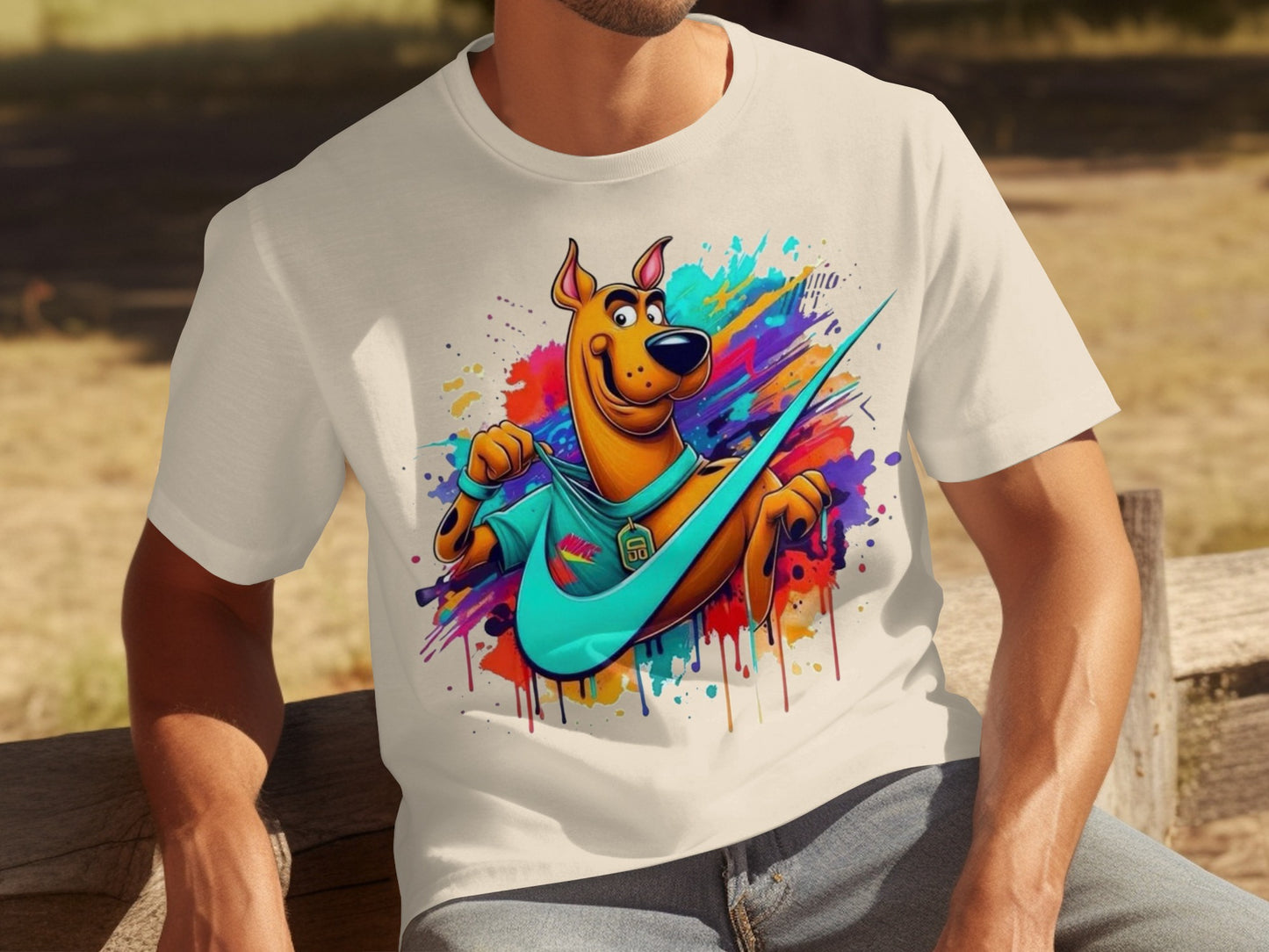 Colorful Scooby-Doo Drip Art T-shirt For Cartoon Fans