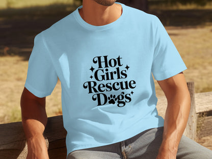 Hot Girls Rescue Dogs Cute Graphic T-Shirt