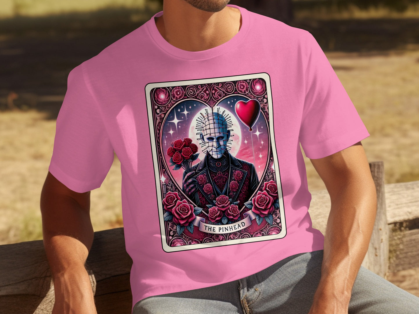 Pink T-shirt with The Pinhead Graphic Design Image