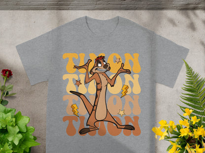 Grey t-shirt with Timon character graphic and "Timon" text.