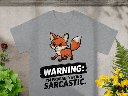 Funny Warning Sarcastic Fox Graphic T-Shirt for Humor