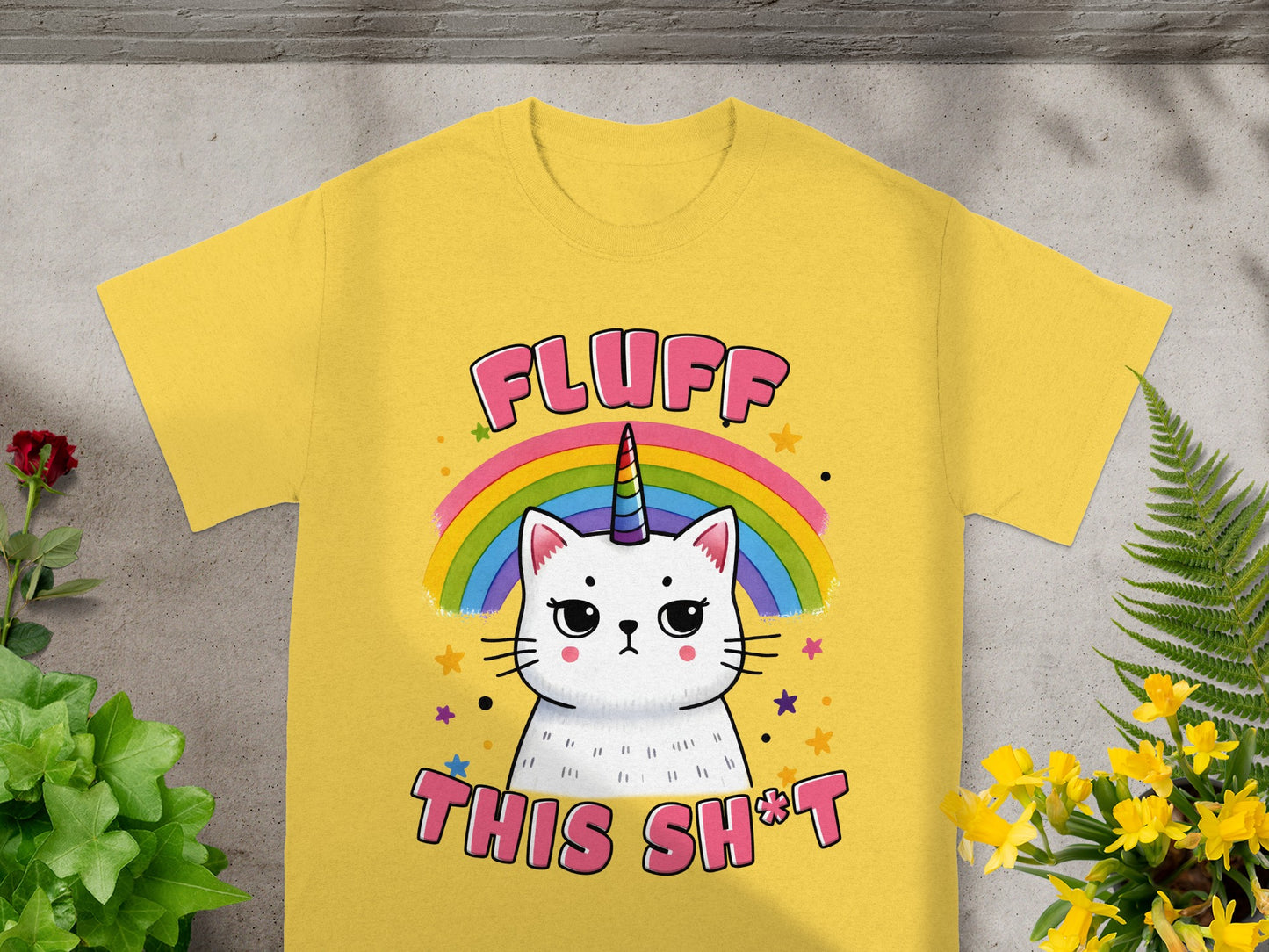 Fluff This Shit Grumpy Unicorn Cat Tee