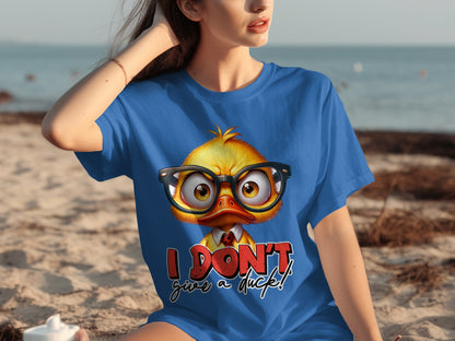 I Don't Give a Duck Funny Graphic Tee Duck Shirt