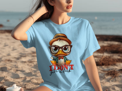 I Don't Give a Duck Graphic Tee Shirt Fun Duck T-shirt