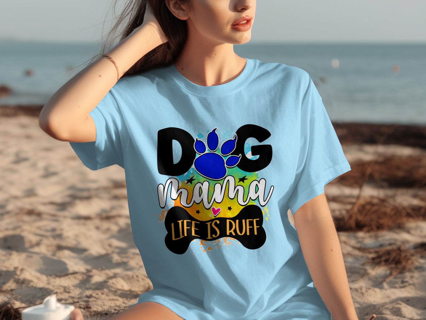 Dog Mama Life is Ruff Graphic Tee for Pet Lovers
