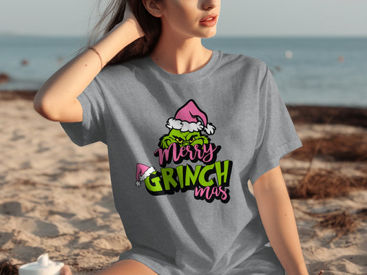 Merry Grinchmas Fun Graphic T-Shirt Holiday Wear