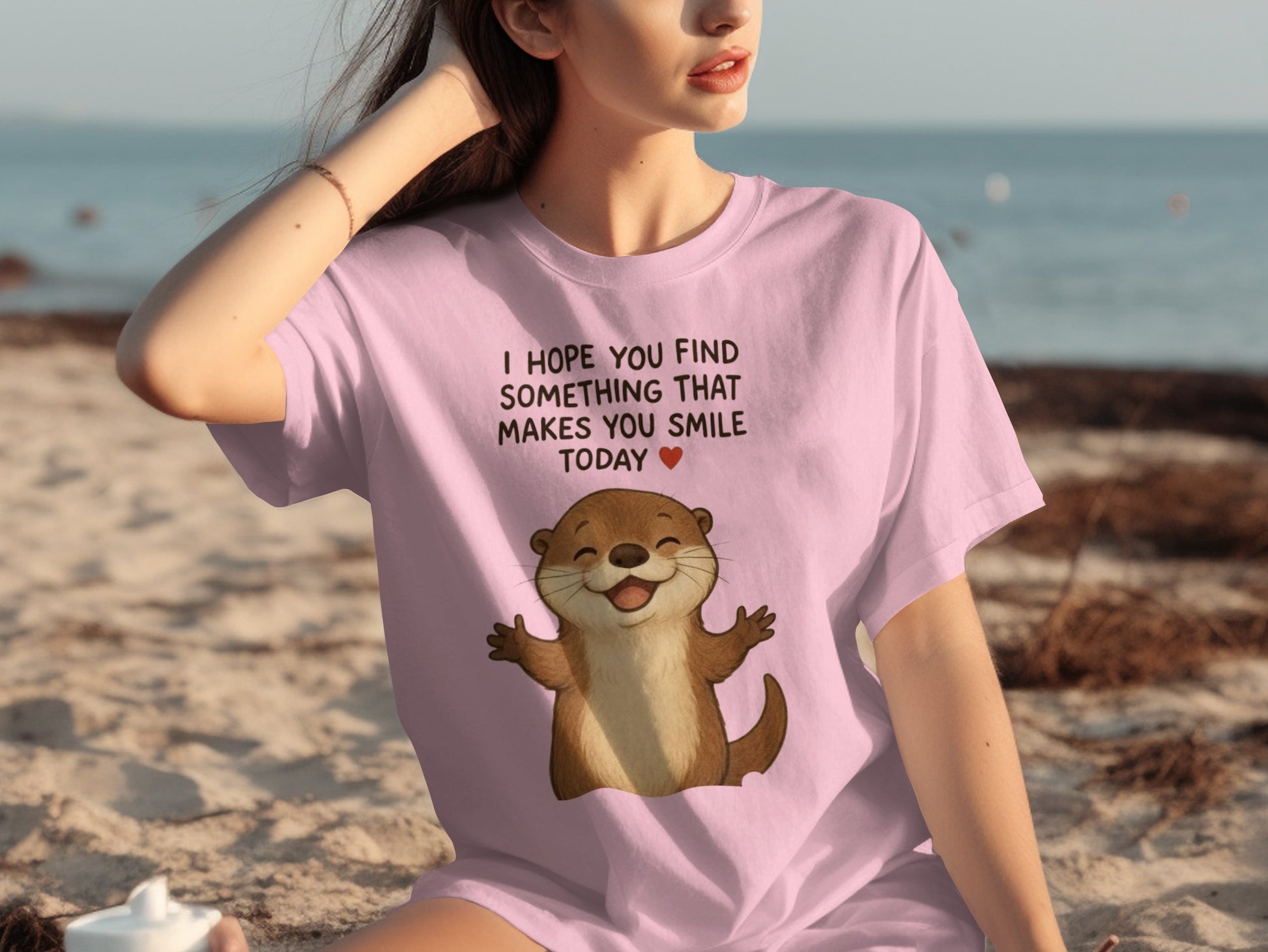 Cute Otter Motivational Shirt for Positive Vibes