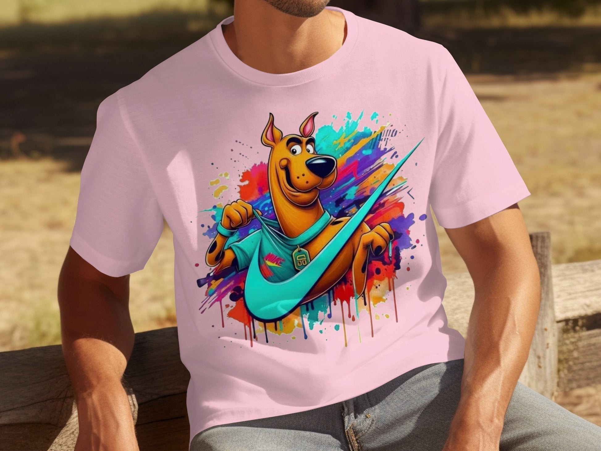 Colorful Scooby-Doo Graphic Design T-shirt