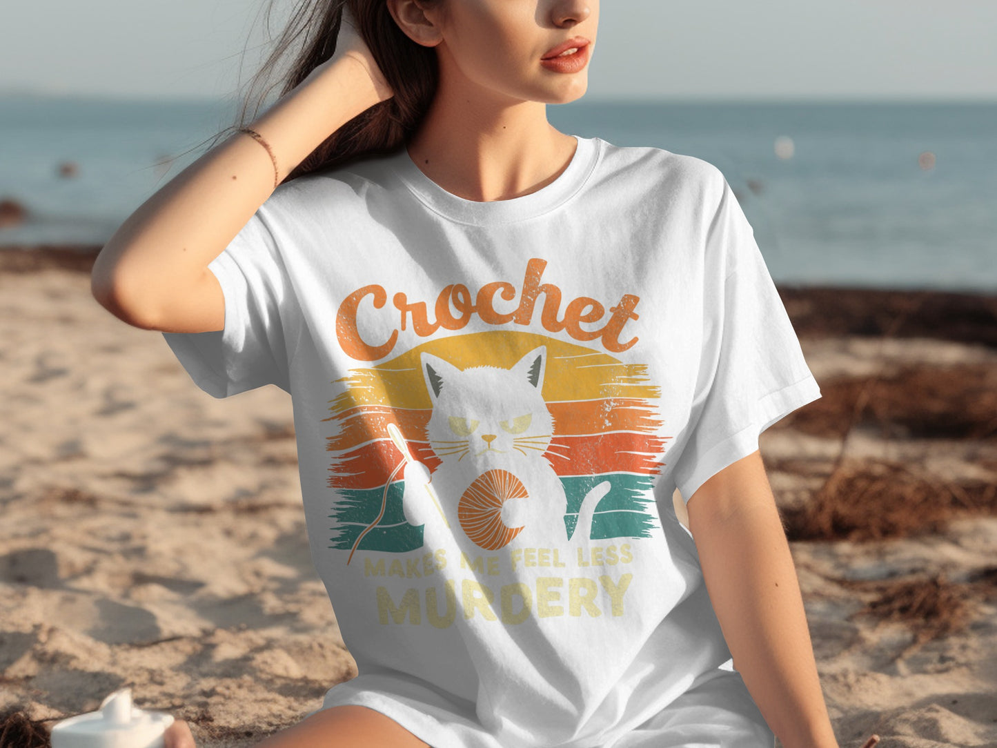 Crochet Cat Makes Me Feel Less Murdery T-shirt
