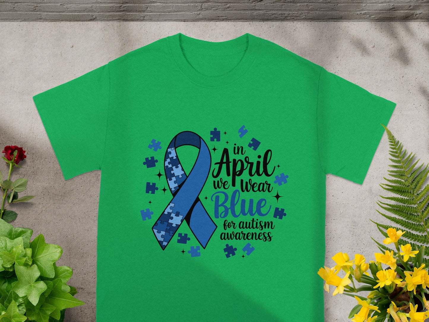 In April We Wear Blue for Autism Awareness T-shirt