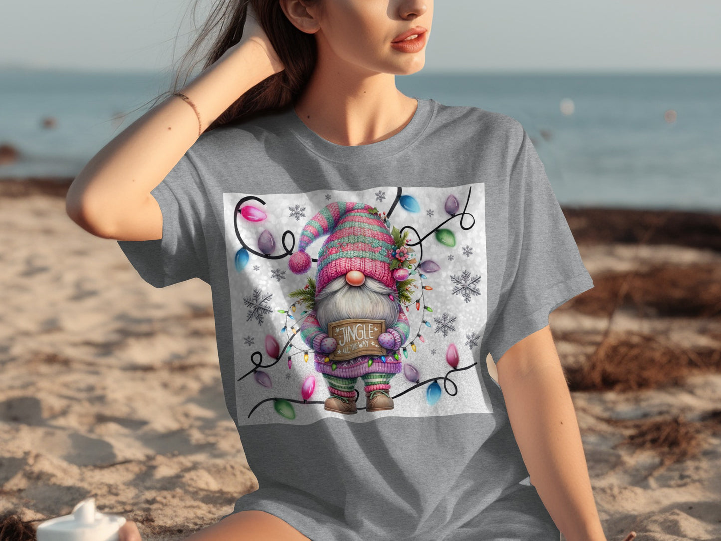 Christmas Gnome with Festive Lights T-shirt