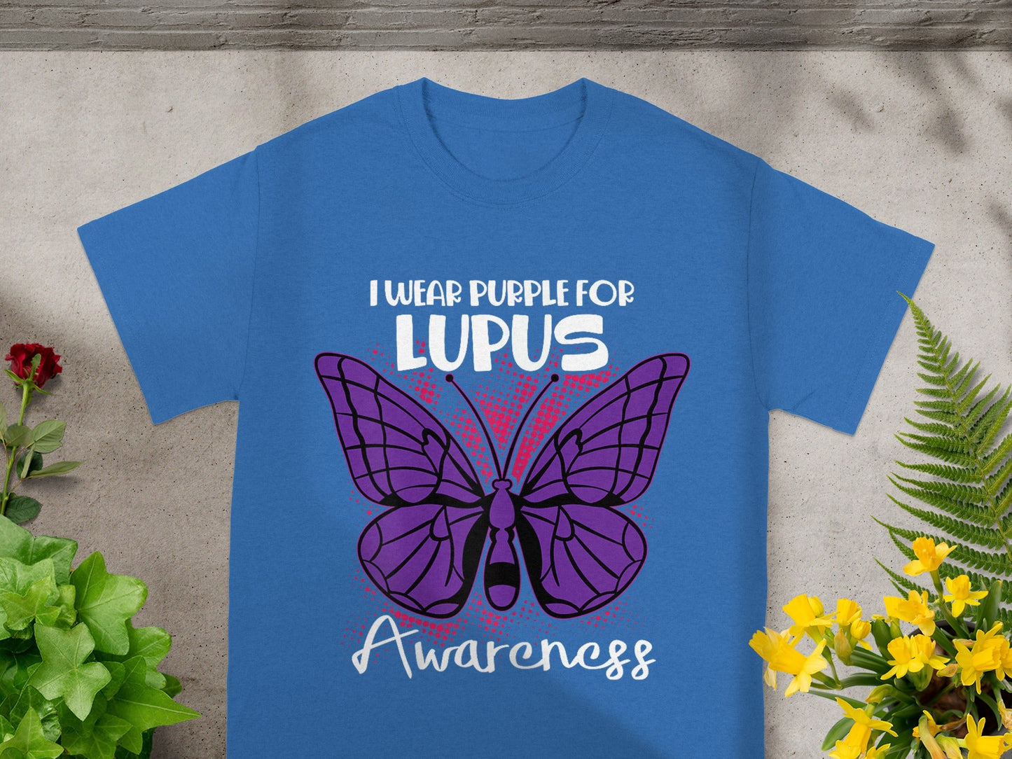 I Wear Purple For Lupus Awareness Shirt Butterfly Design