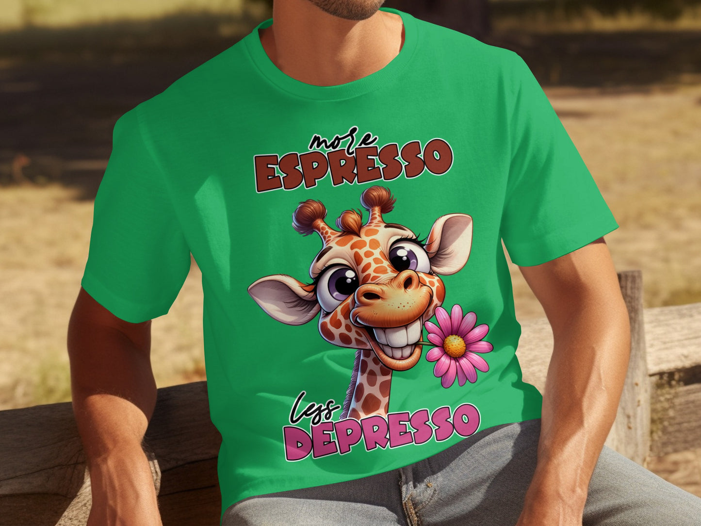 More Espresso Less Depresso Funny Giraffe Shirt