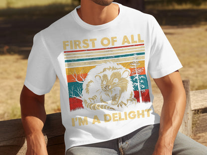 First Of All I'm A Delight Vintage Raccoon Shirt