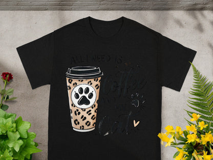 All I Need Is Coffee and My Cat Graphic T-shirt