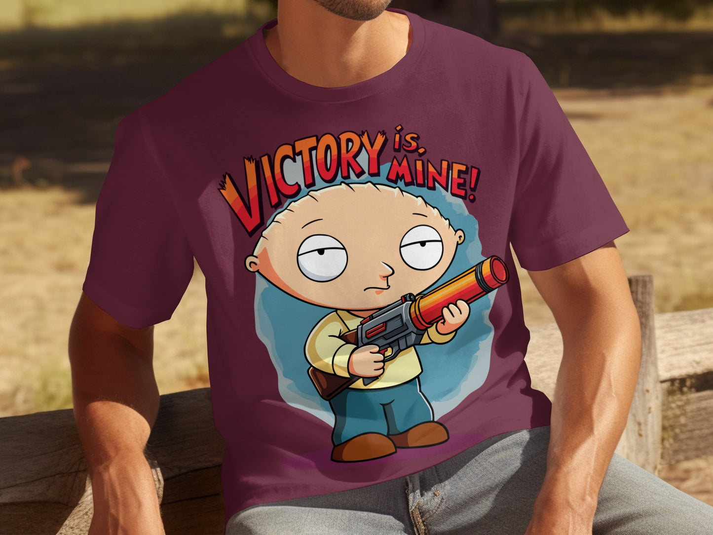 Victory Is Mine Graphic T-Shirt with Cartoon Character