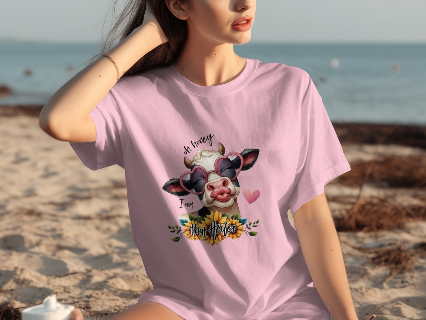 Oh Honey I Am That Heifer Cute Cow Beach T-shirt