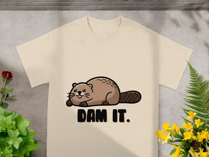 Dam It Beaver Graphic T-Shirt Fun Animal Print