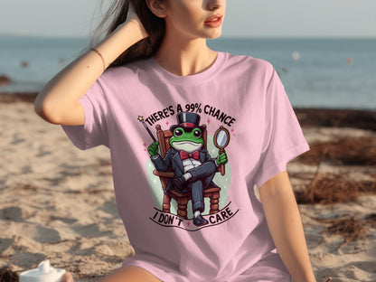 Humorous Frog Design T-Shirt There's a 99% Chance