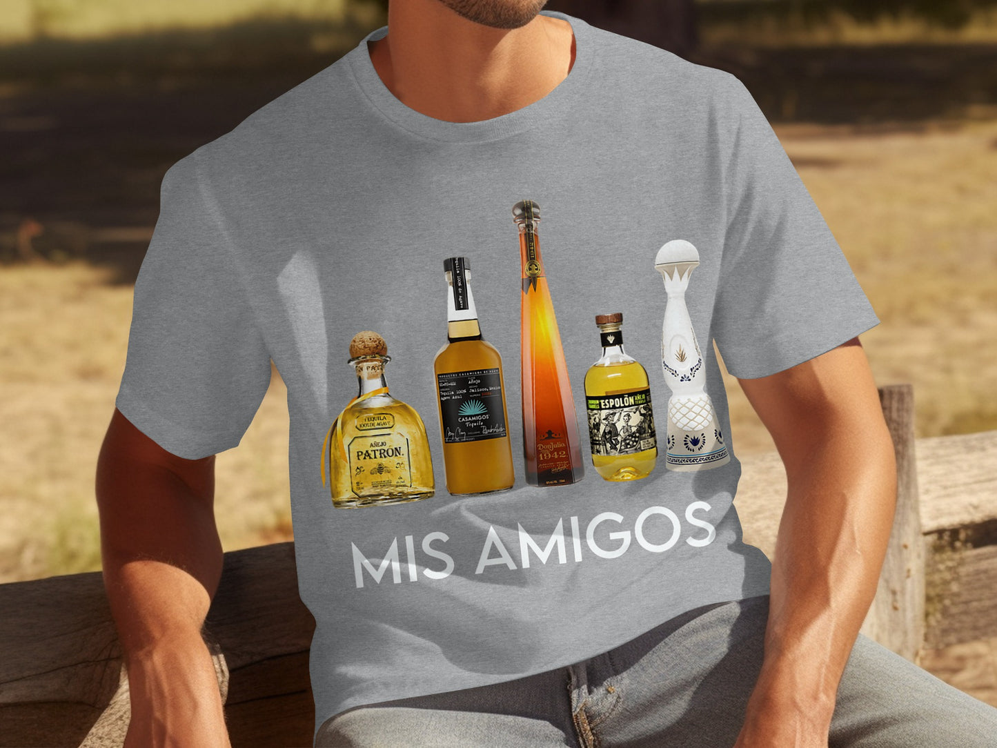 Mis Amigos Funny Tequila Lover Graphic T-Shirt Product