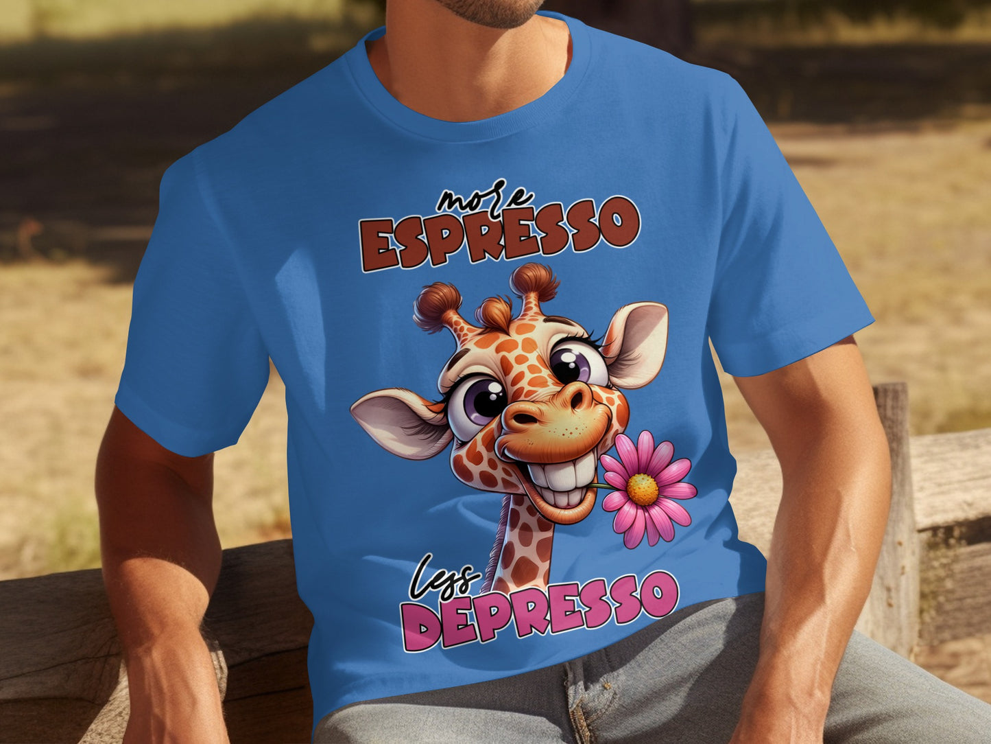 More Espresso Less Depresso Funny Giraffe T-shirt