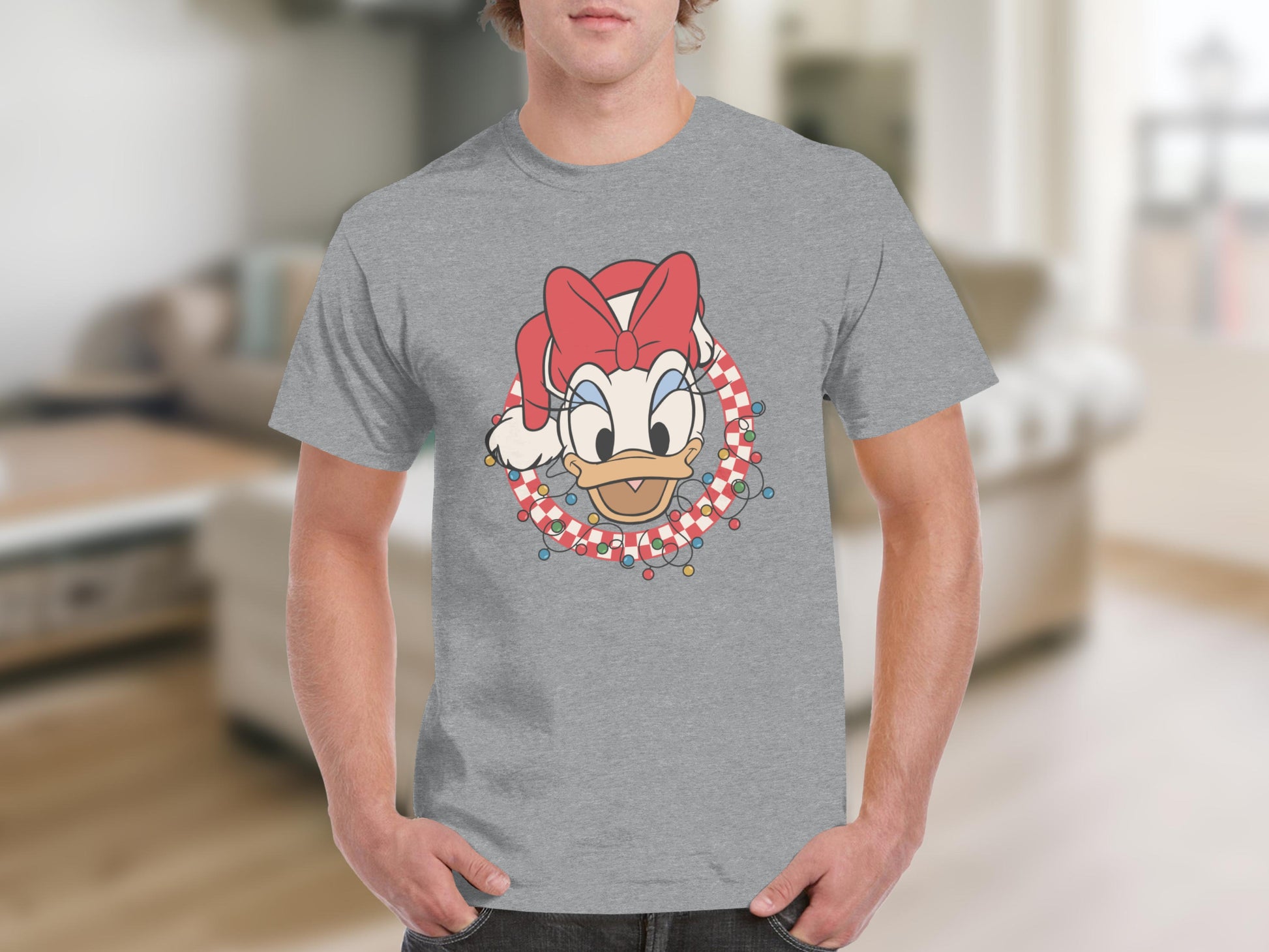 Cheerful Daisy Duck Graphic Short Sleeve T-shirt