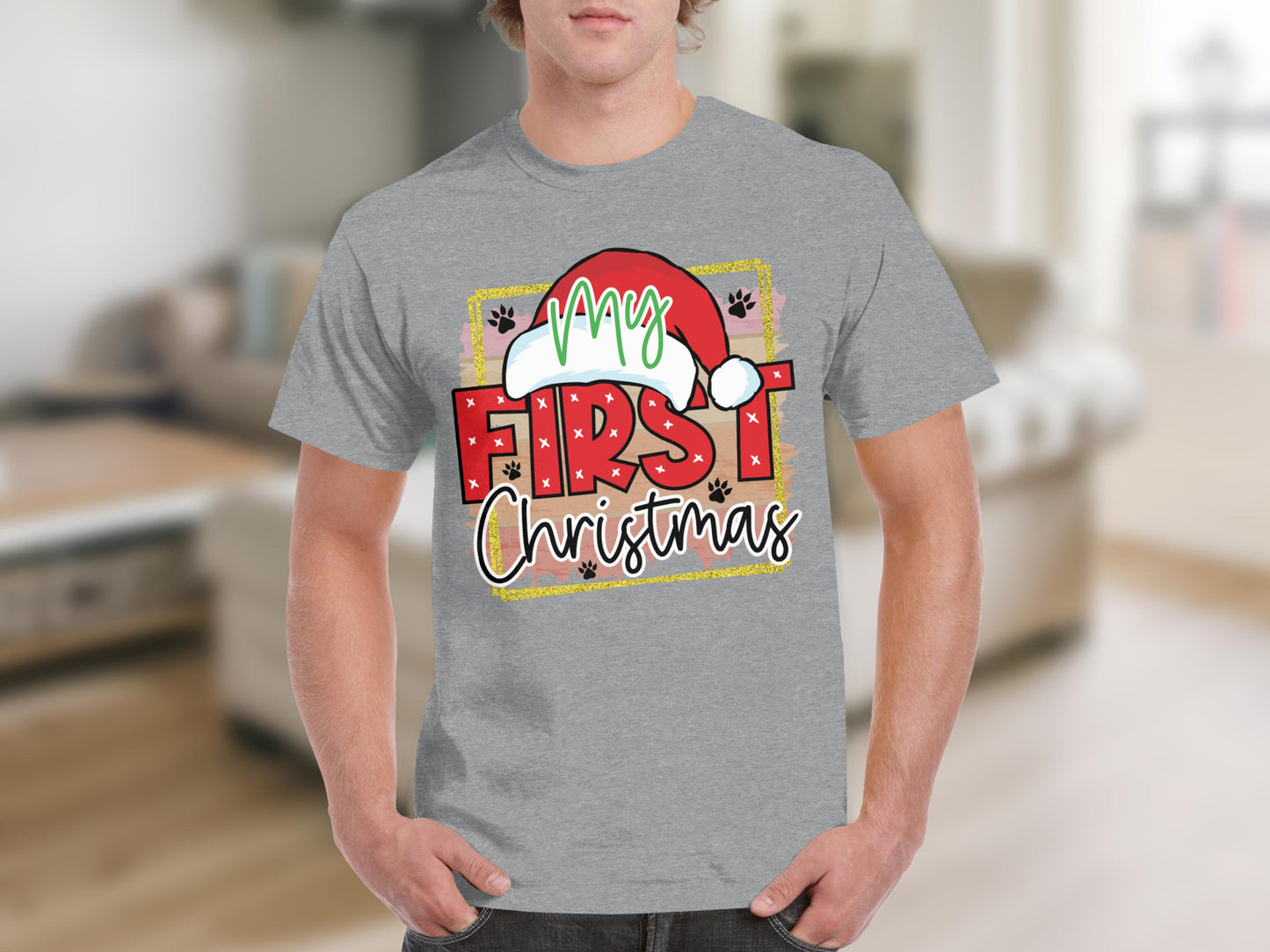 My First Christmas Santa Hat Design T-Shirt