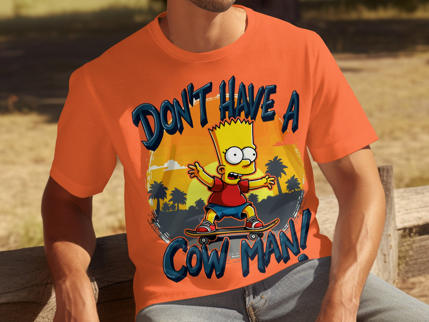 Don't Have A Cow Man Skateboarding Graphic T-shirt