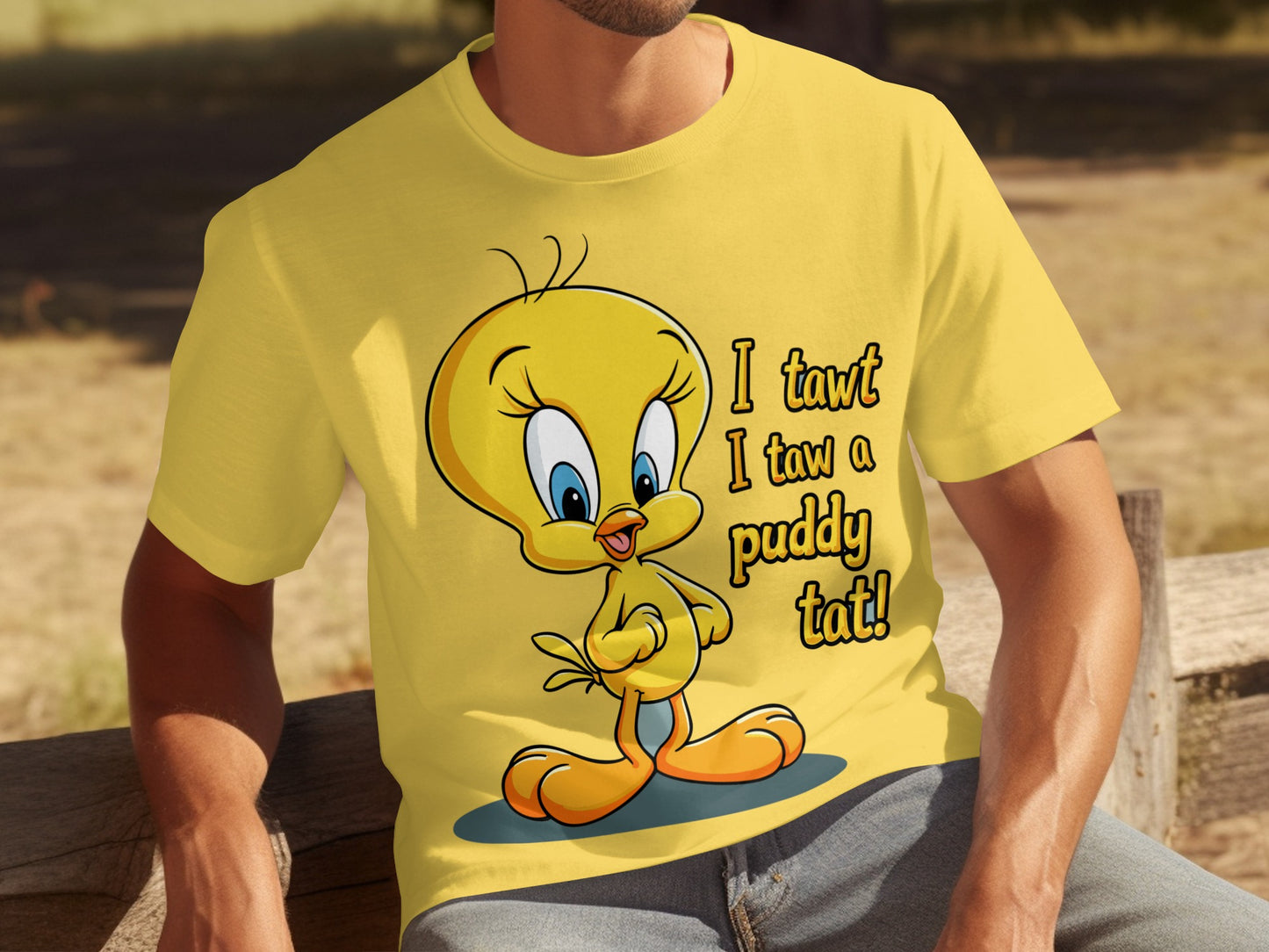 I tawt I taw a puddy tat yellow T-shirt product