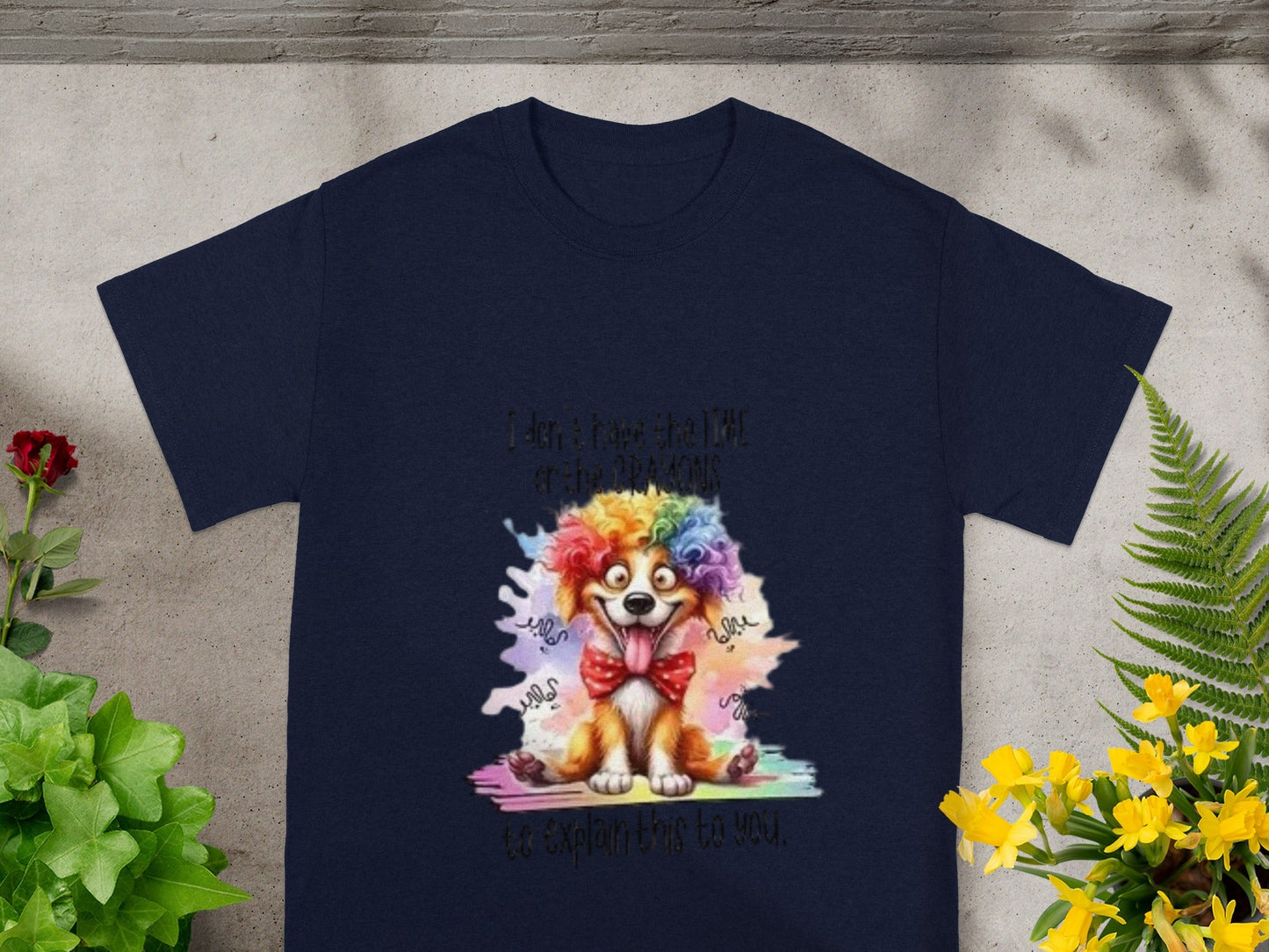 Colorful Clown Dog with Funny Bow Tie T-shirt