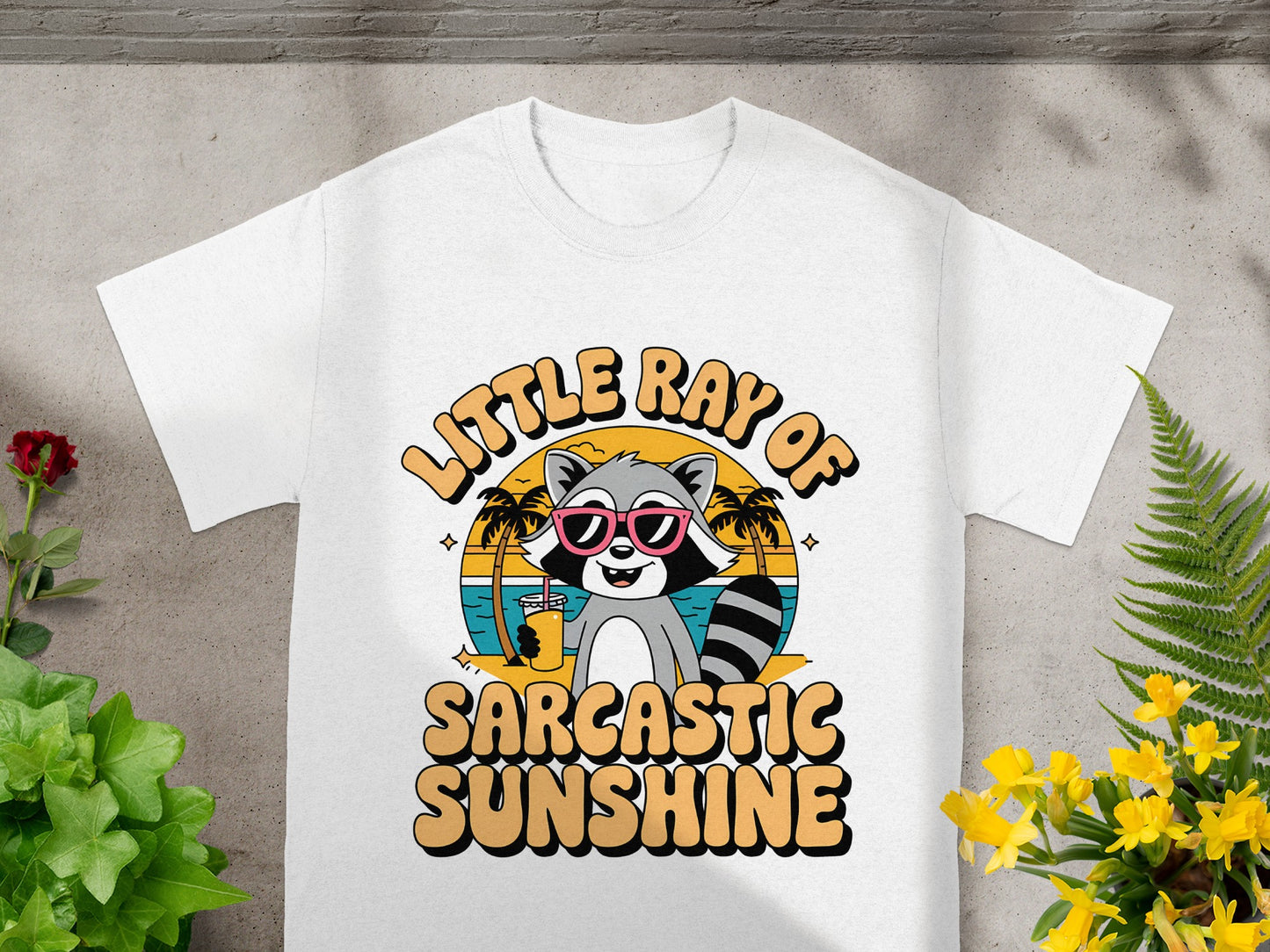 Little Ray of Sarcastic Sunshine Raccoon Tee