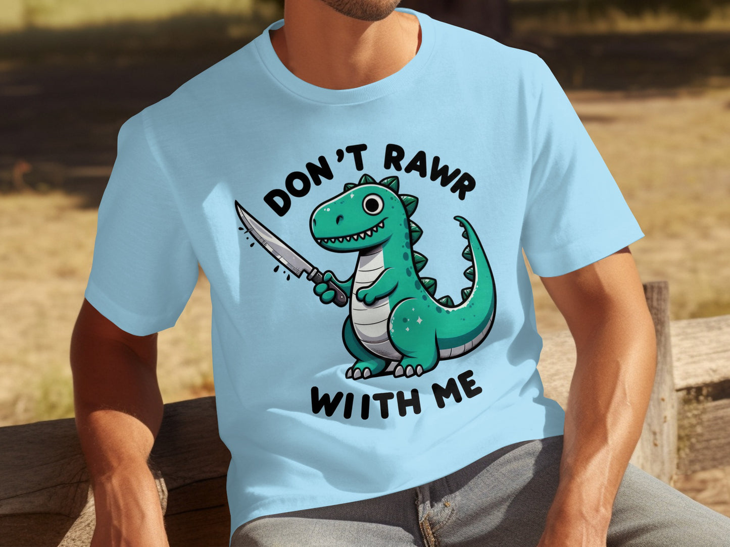 Don't Rawr With Me Knife Wielding Dinosaur Shirt