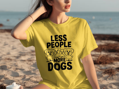 Less People More Dogs Funny Animal Lover T-Shirt