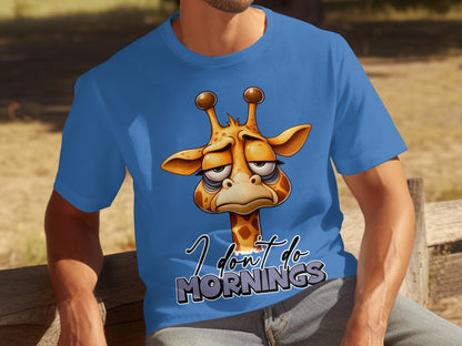Sleepy Giraffe I Don't Do Mornings Graphic T-Shirt
