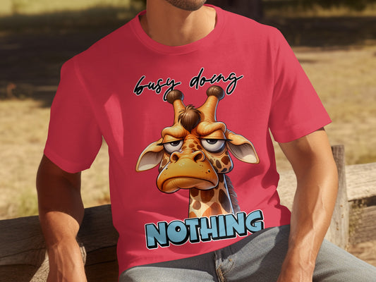 Busy Doing Nothing Funny Giraffe T-Shirt
