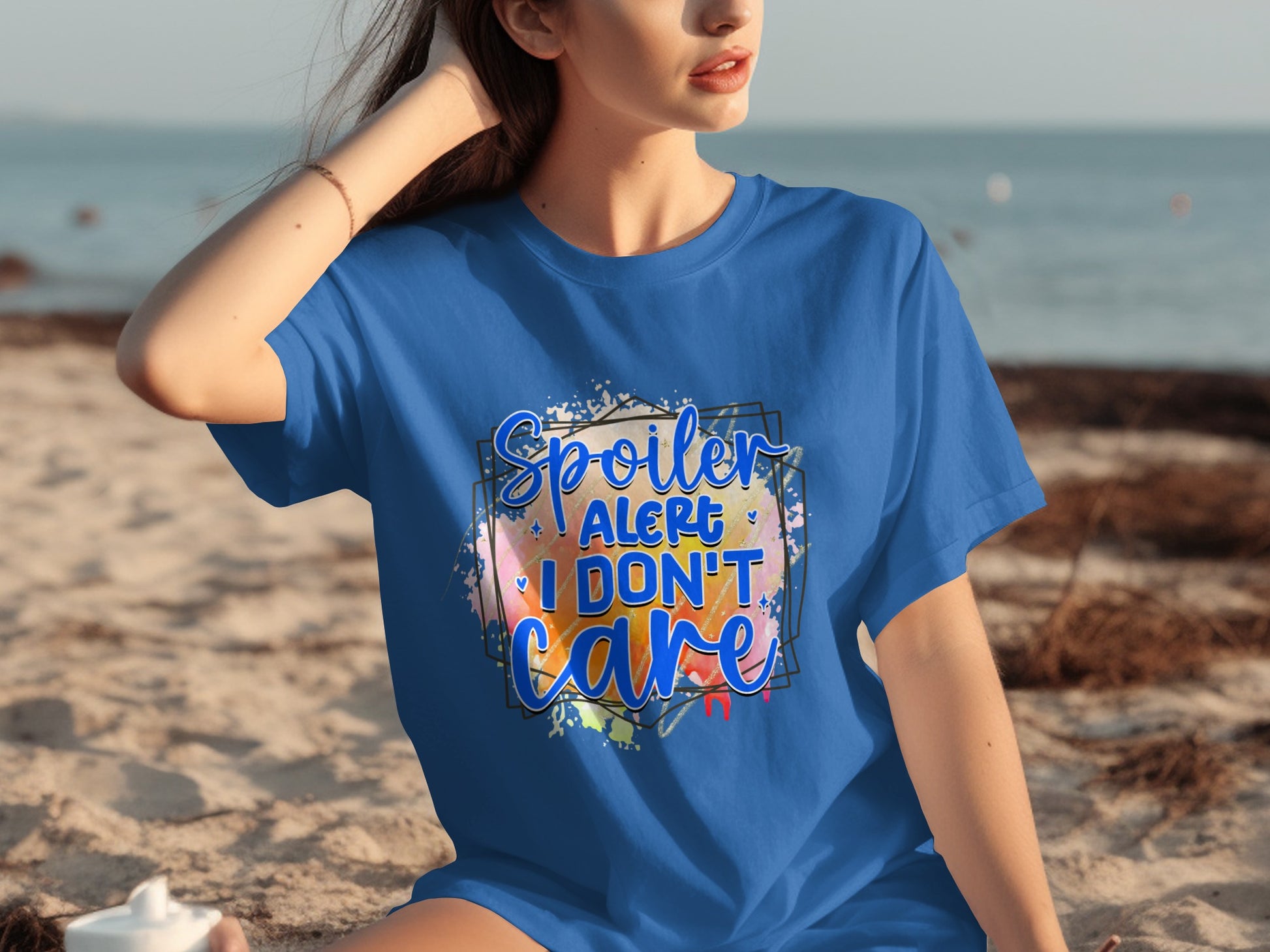 Spoiler Alert I Don't Care Slogan Graphic Tee
