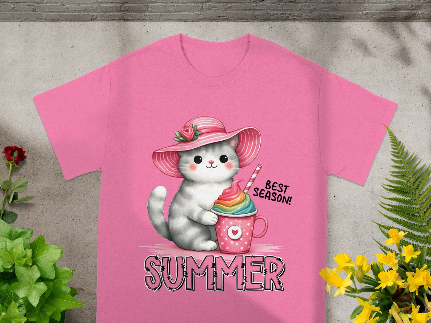 Adorable Cat in Hat Summer Best Season T-Shirt