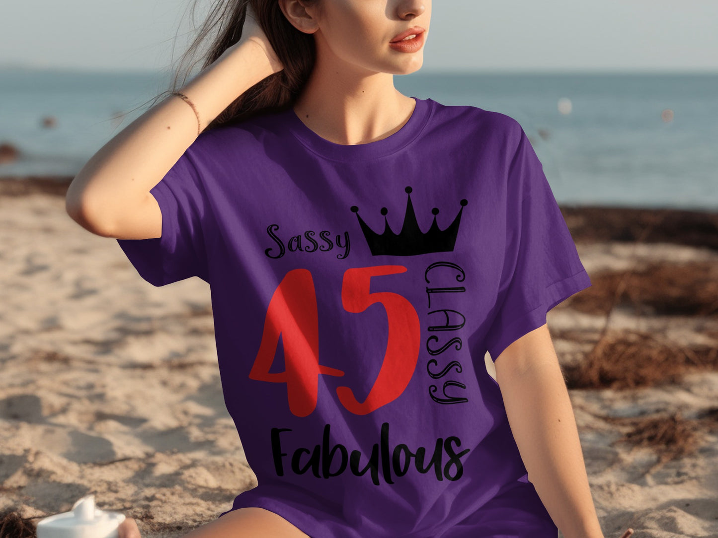 Sassy Classy Fabulous 45 Crown Design Shirt