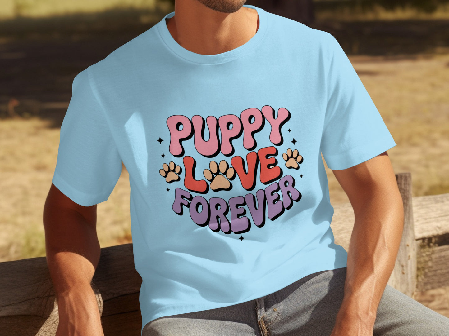 Puppy Love Forever Cute Graphic T-shirt
