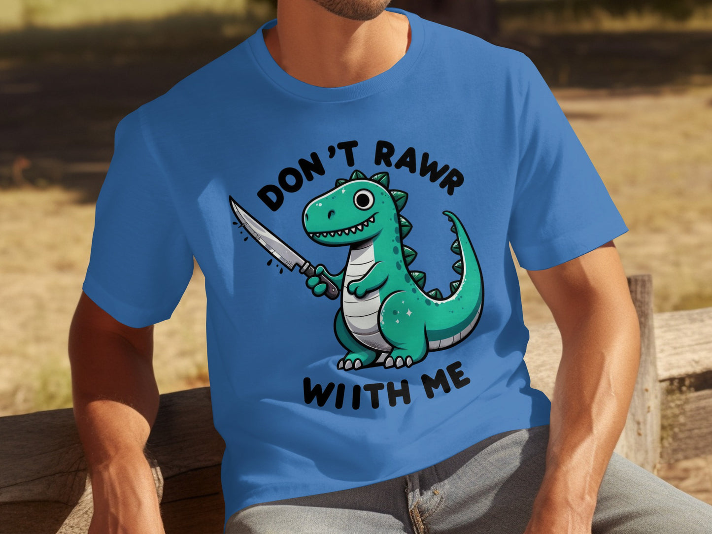 Don't Rawr With Me Dinosaur Graphic Print T-Shirt