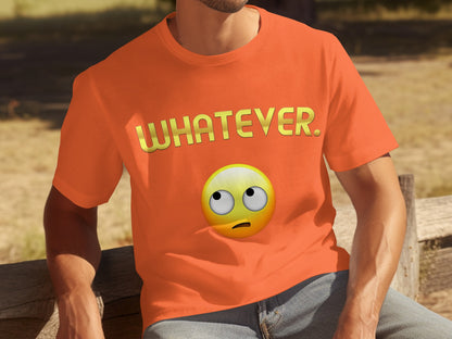 Cute Whatever Emoji Graphic Tee Shirt for Casual Wear