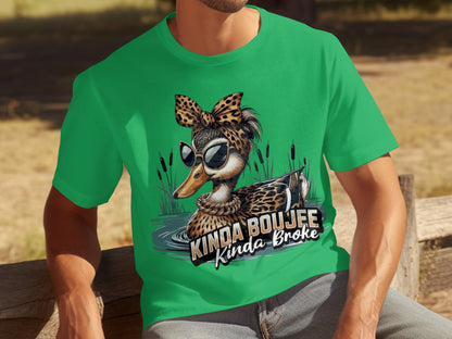 Kinda Boujee Kinda Broke Duck Funny Graphic T-shirt
