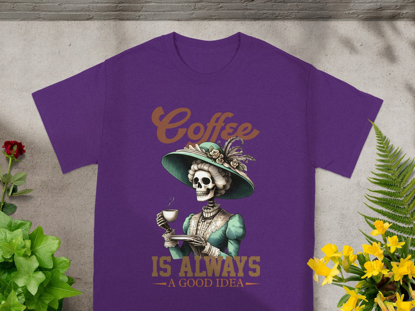 Coffee Is Always A Good Idea Skeleton T-shirt