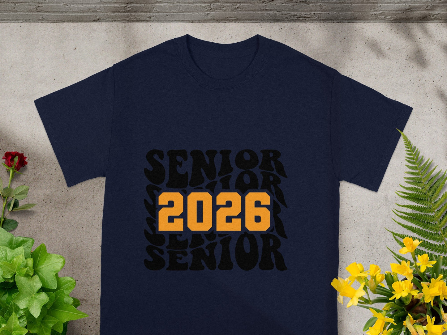 Senior 2026 Design Black and Gold Theme Shirt