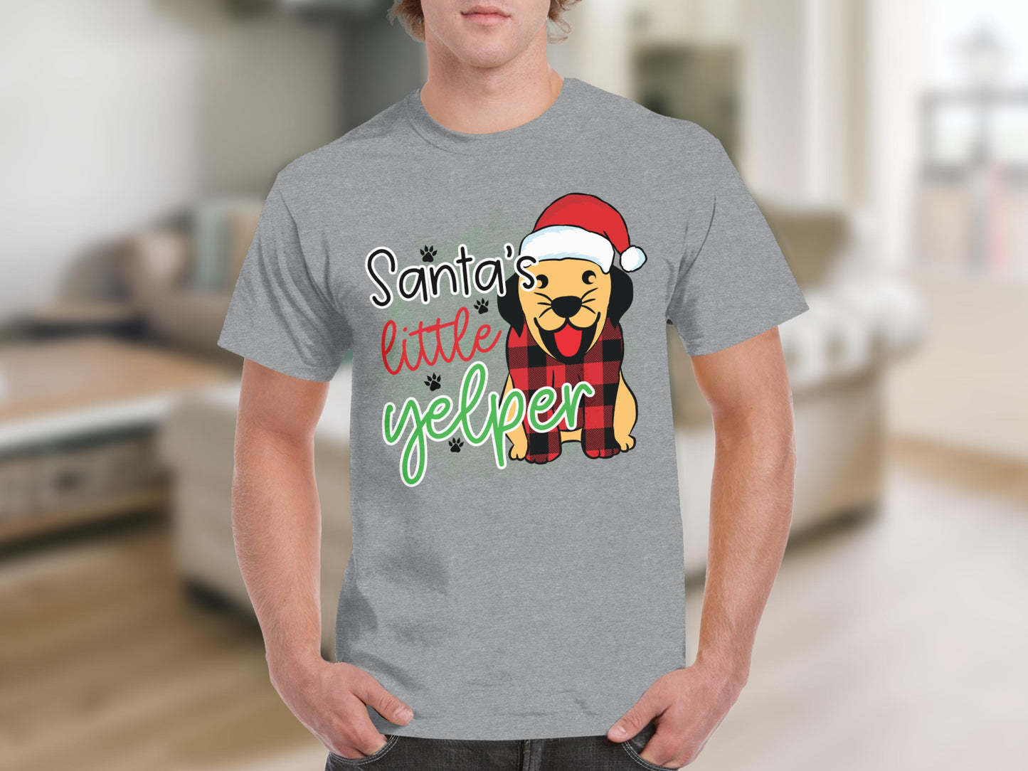 Santa's Little Yelper Christmas Dog T-Shirt