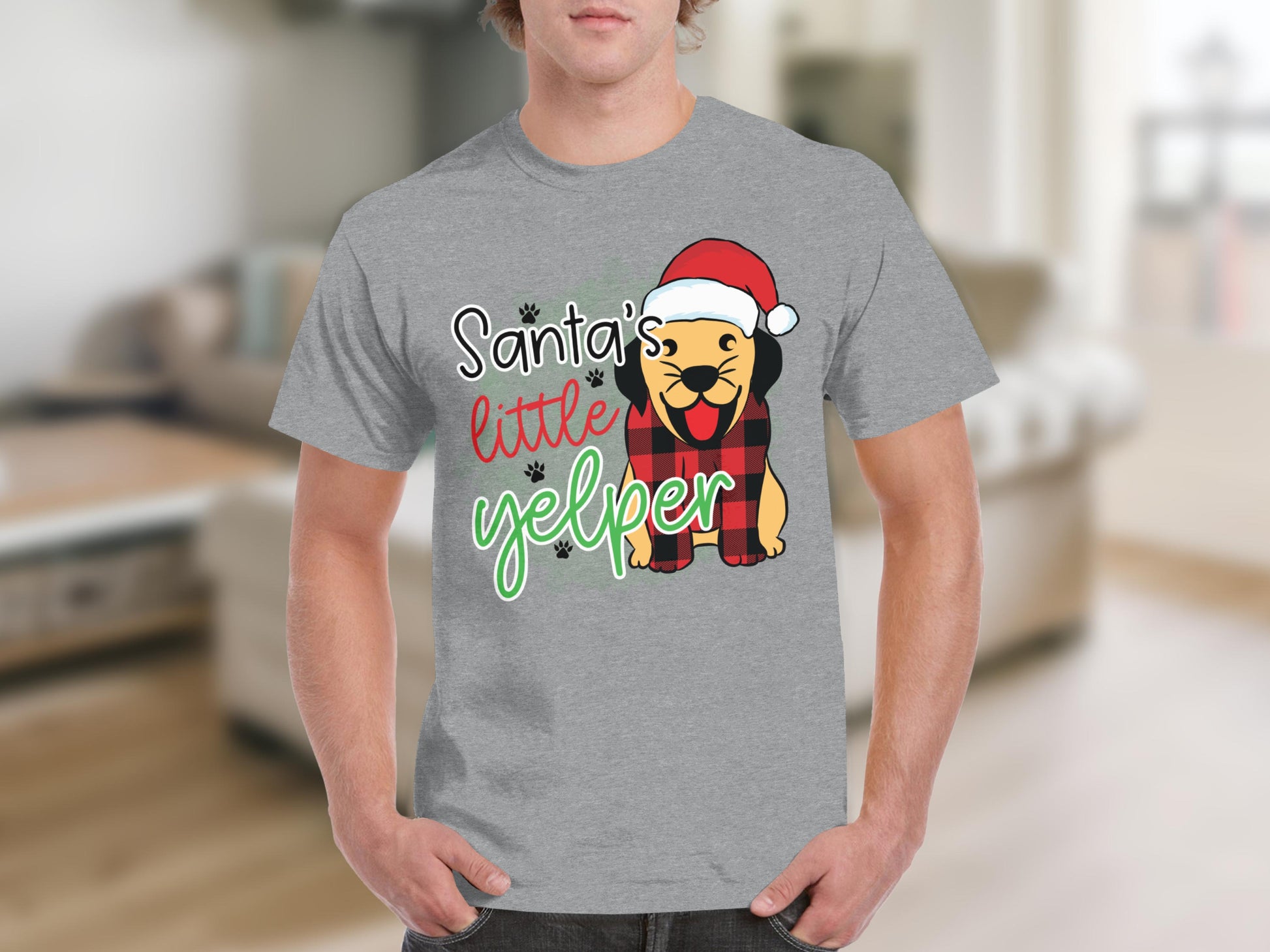Santa's Little Yelper Christmas Dog T-Shirt
