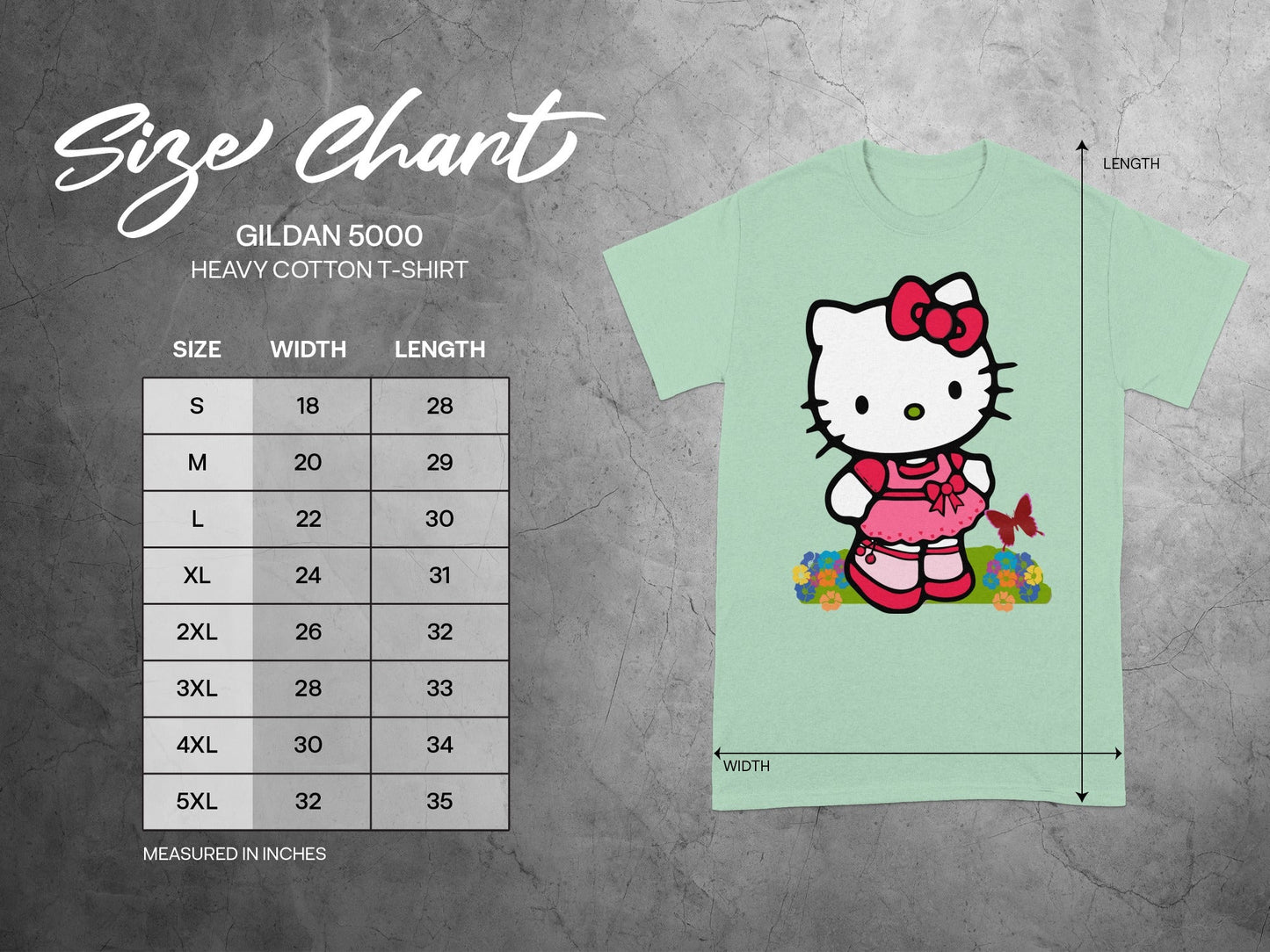 Hello Kitty Gildan 5000 Light Green T-Shirt product type