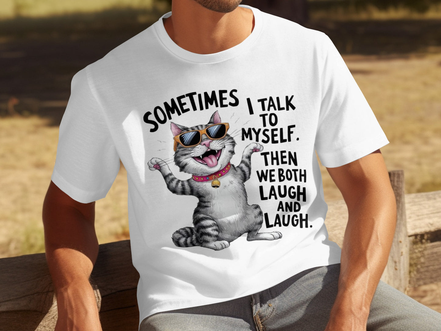Sometimes I Talk To Myself Cat Funny Graphic T-shirt