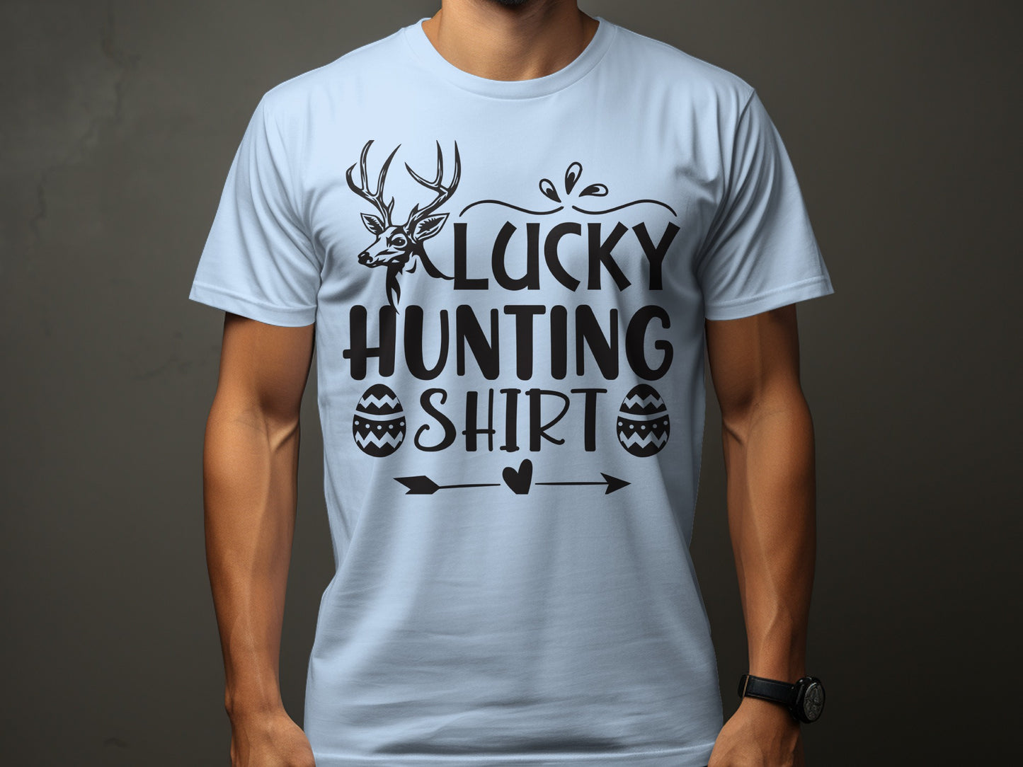 Lucky Hunting Shirt with Deer Design Graphic Tee