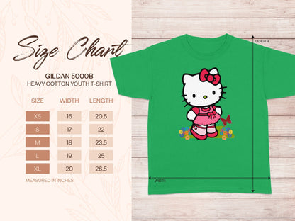 Hello Kitty pink dress green youth t-shirt product type